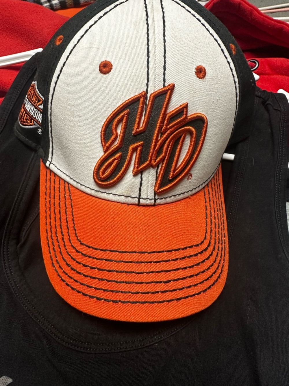 Harley-Davidson Black and Orange Baseball Hat